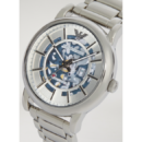 Emporio Armani Meccanico Automatic Silver Dial Silver Steel Strap Watch for Men - AR60006